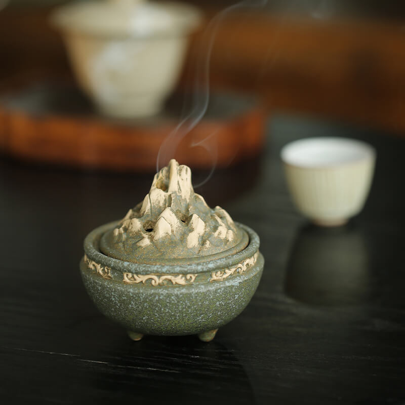 Bo Shan Ceramic Incense Holder –Handcrafted Ceramic Incense Holder for Calm