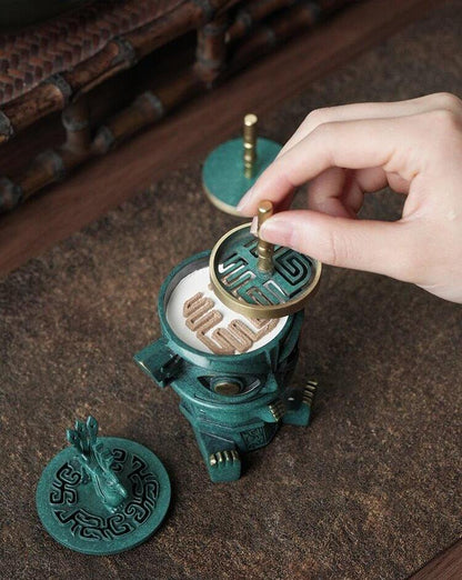 Luxury Incense Burner Set - Sanxingdui Brass Incense Burner