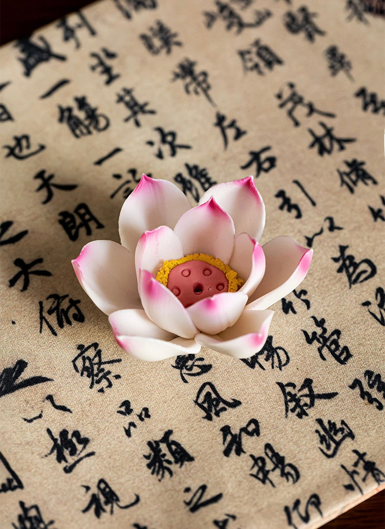 Ceramic Incense Burner Zen Lotus Incense Holder Ornaments