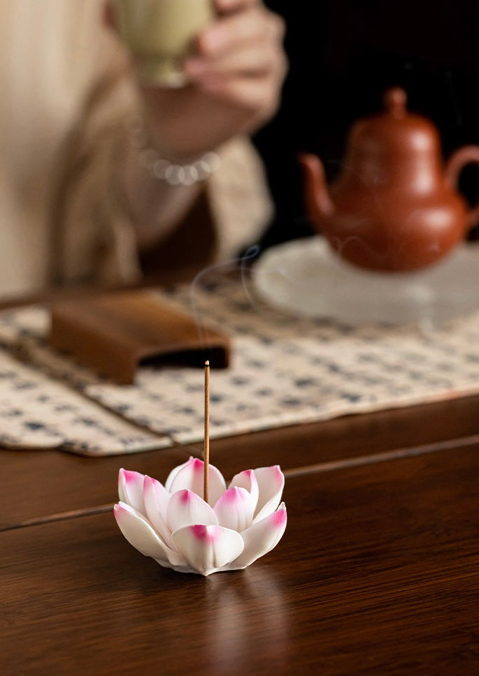 Ceramic Incense Burner Zen Lotus Incense Holder Ornaments