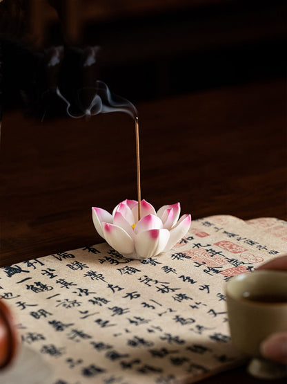 Ceramic Incense Burner Zen Lotus Incense Holder Ornaments