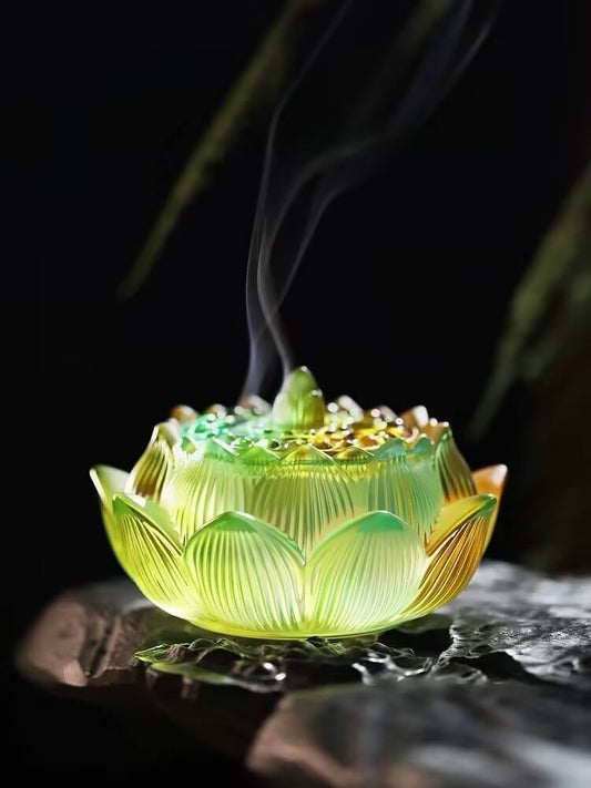 Glaze Lotus Incense Burner