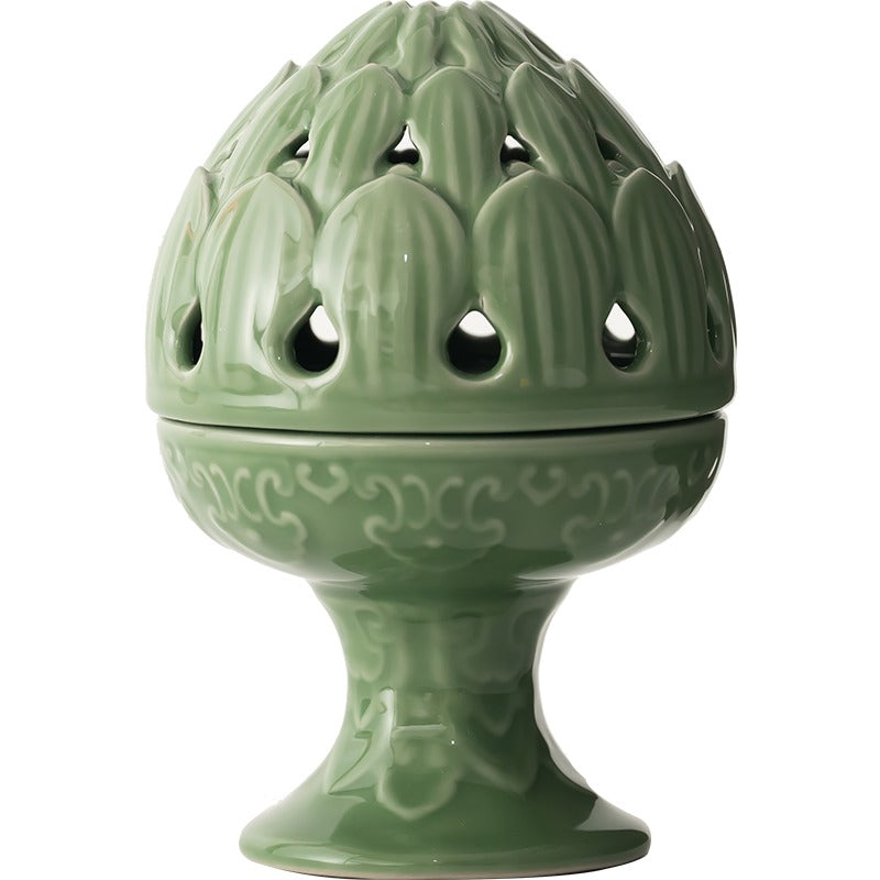 Song-Style Ceramic Lotus Lamp Incense Burner