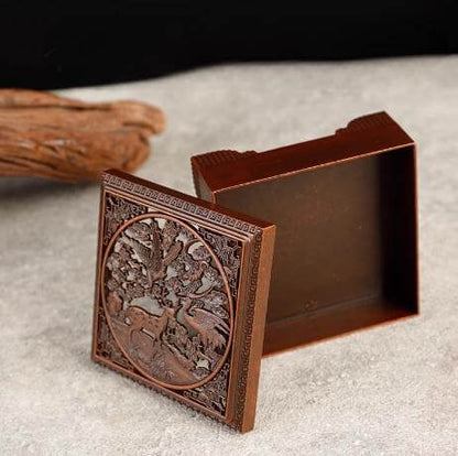 Square Handcrafted Carved Incense Burner