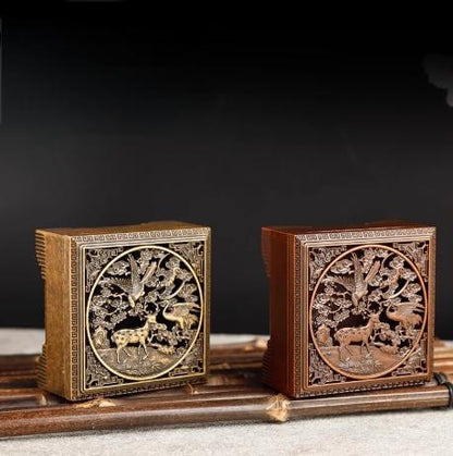 Square Handcrafted Carved Incense Burner